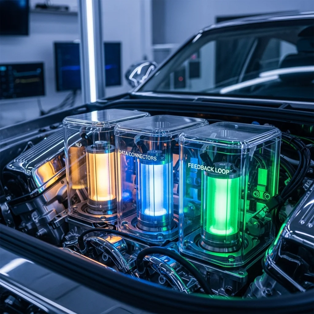 Een blik onder de motorkap.