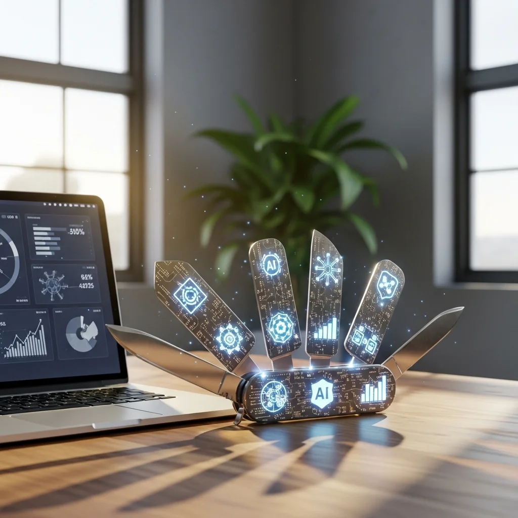 Een Zwitsers zakmes voor digitale groei – zo voelen de vier AI-instapproducten als ze eenmaal draaien.