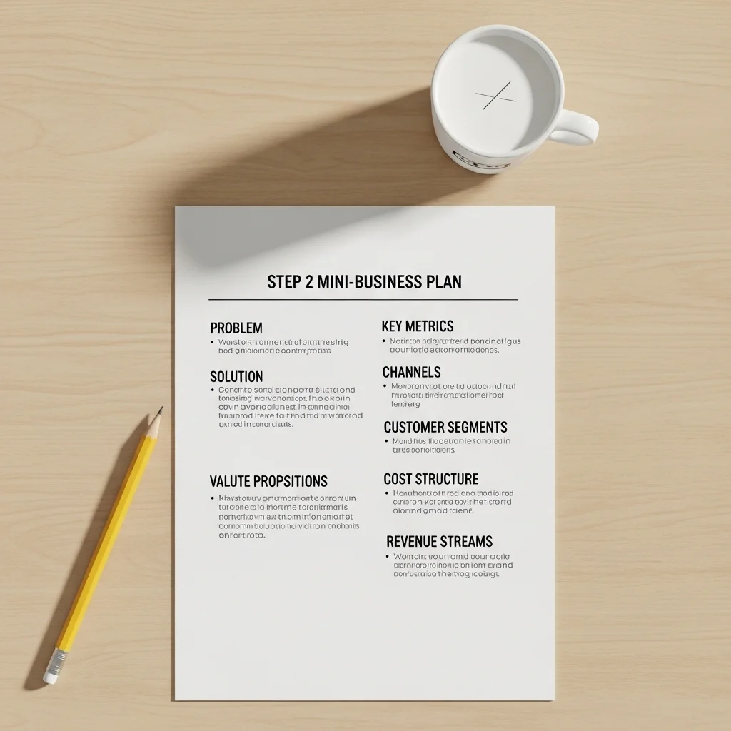Stap 2 – Schrijf een mini-businessplan